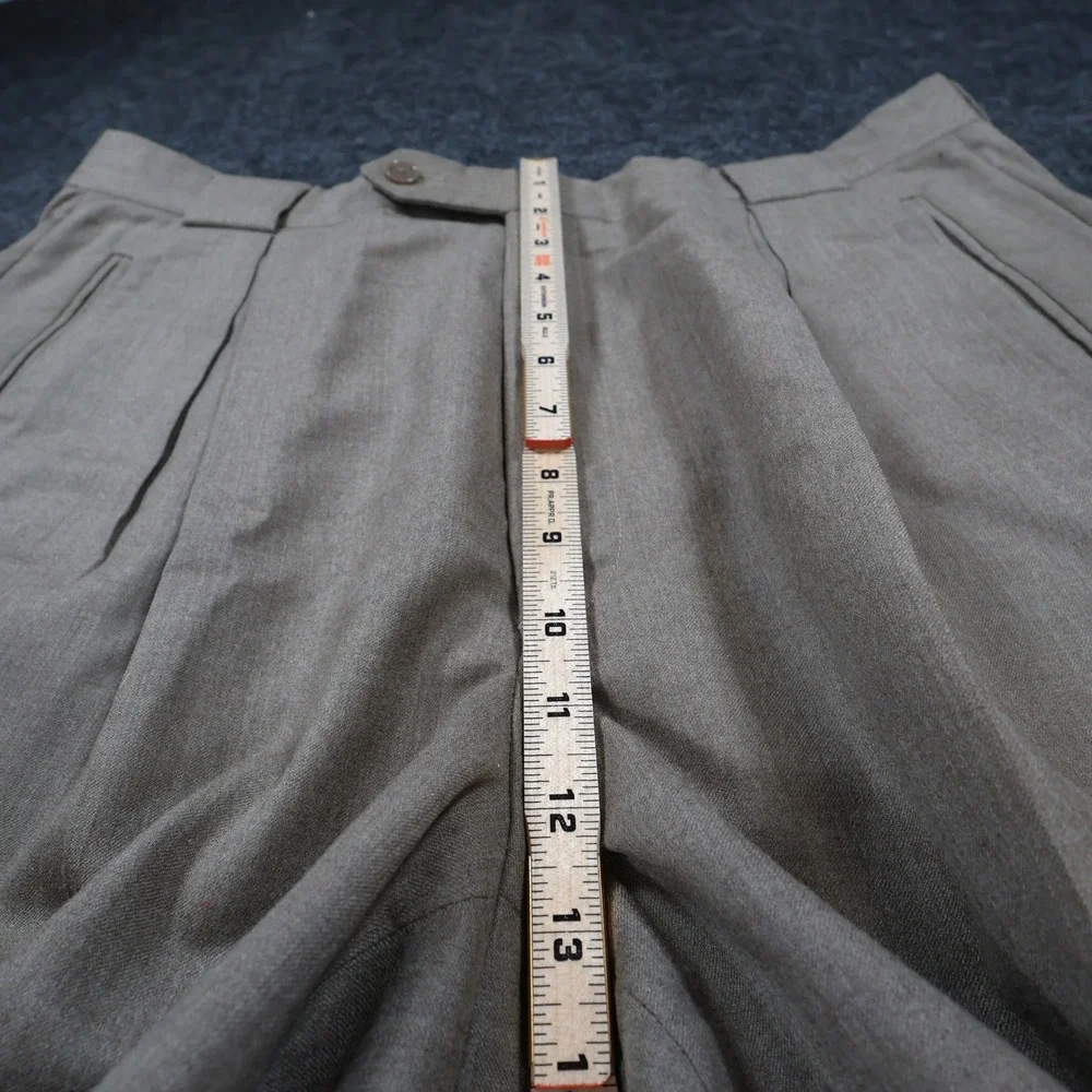 Tallia Uomo Dress Pants Mens 34R Tan Wool Pleated Cuffed Slacks Trousers